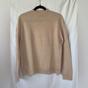 CyperRiver Women's 100% Sheepwool Pullover Knit Sweater - M - Beige